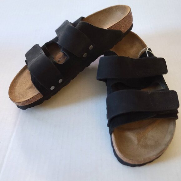 Birkenstock Uji Nubuck Suede Sandals Adjustable Sz US 5 EU 36 Black Womens NWOB - Picture 1 of 8